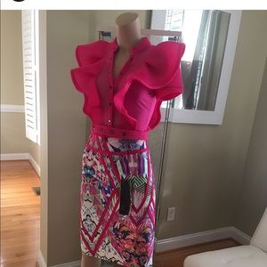 Ruffle Body Suit w/Kaleidoscope Skirt